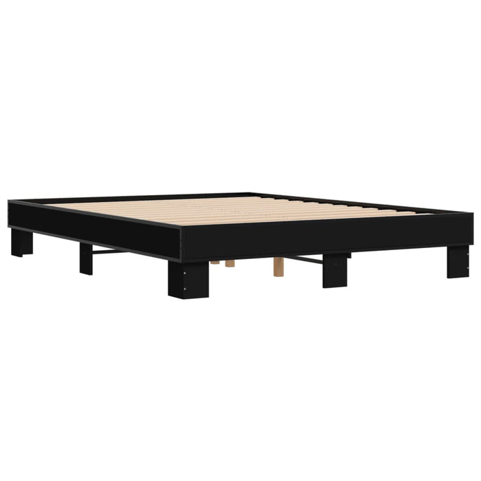 Cadru de pat, negru, 150x200 cm, lemn prelucrat și metal - WALTI WALTI