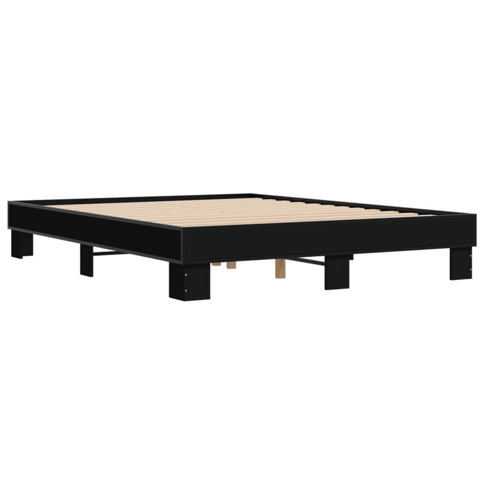 Cadru de pat, negru, 150x200 cm, lemn prelucrat și metal - WALTI WALTI