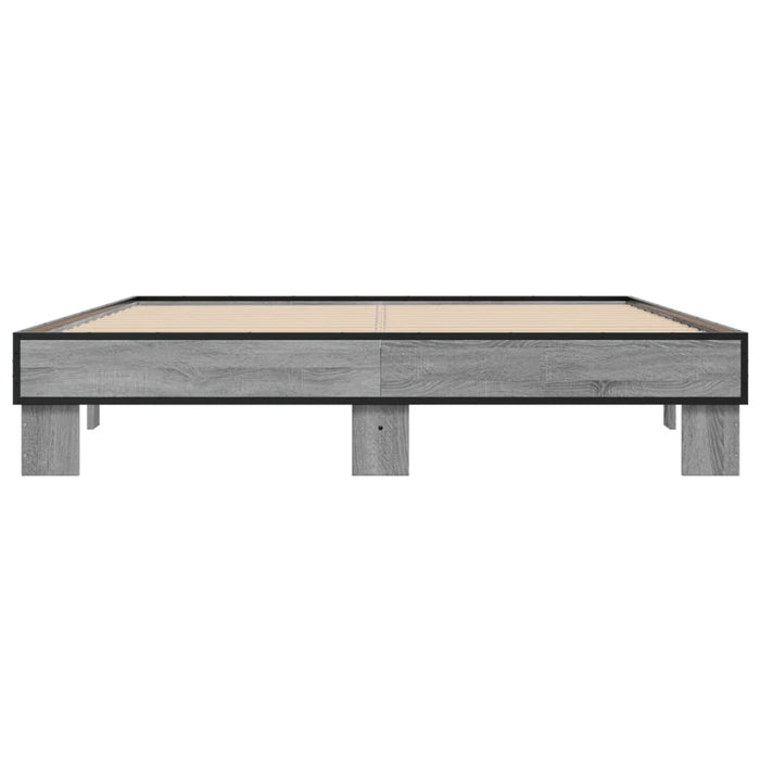 Cadru de pat, gri sonoma, 150x200 cm, lemn prelucrat și metal - WALTI WALTI