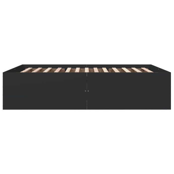 Cadru de pat, negru, 160x200 cm, lemn prelucrat WALTI