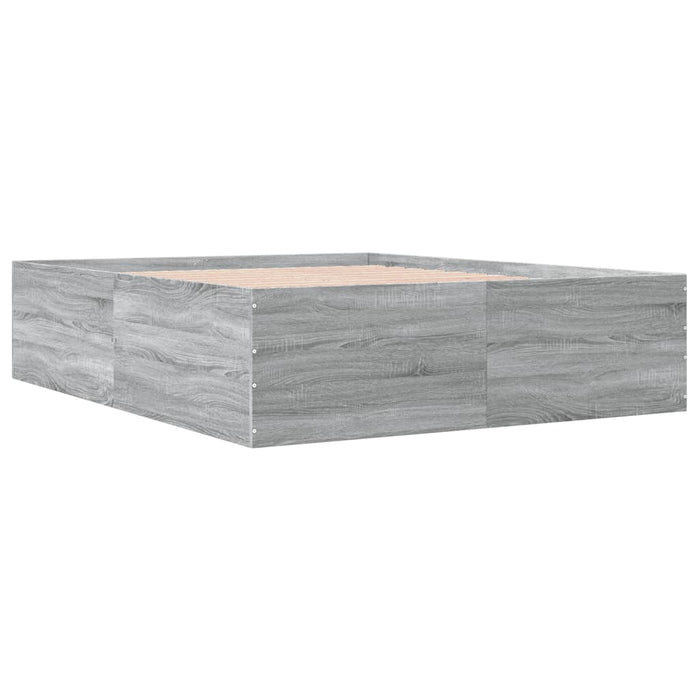 Cadru de pat, gri sonoma, 160x200 cm, lemn prelucrat - WALTI WALTI