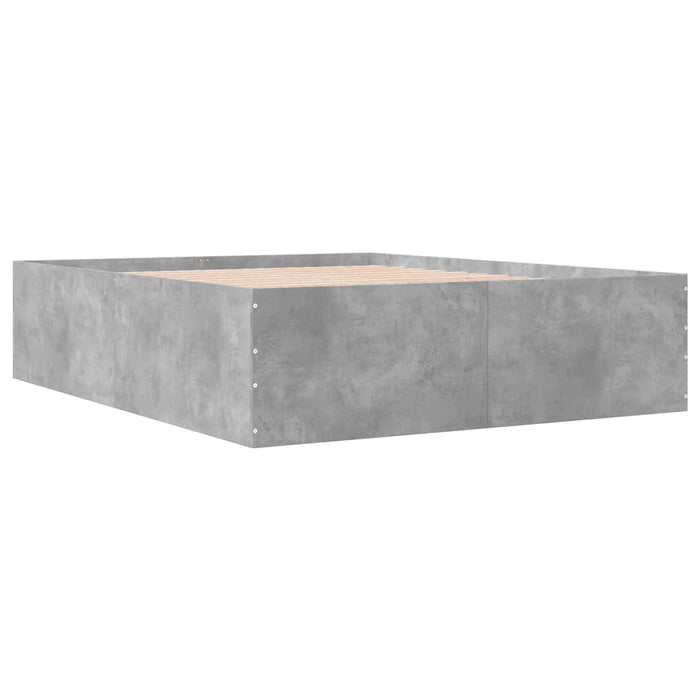 Cadru de pat, gri beton, 150x200 cm, lemn prelucrat - WALTI WALTI