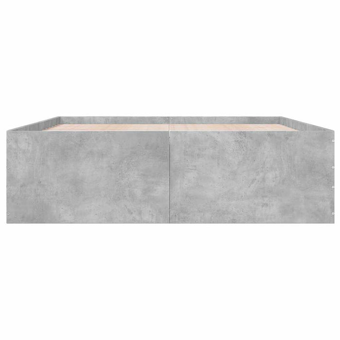 Cadru de pat, gri beton, 150x200 cm, lemn prelucrat - WALTI WALTI