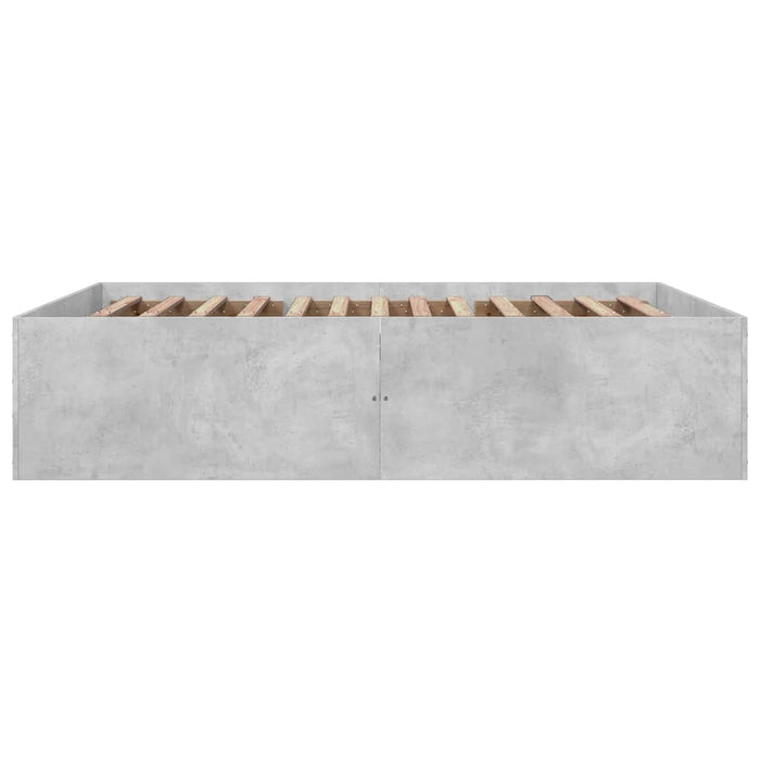 Cadru de pat, gri beton, 150x200 cm, lemn prelucrat - WALTI WALTI