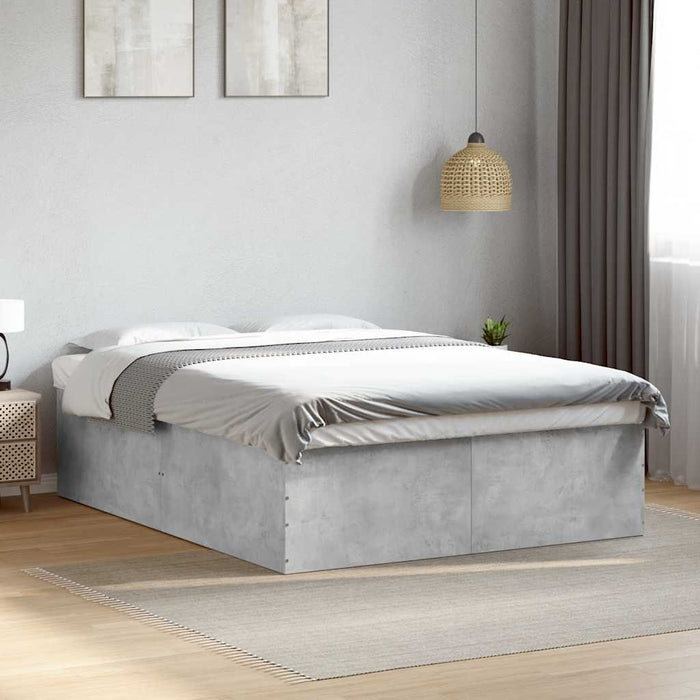 Cadru de pat, gri beton, 150x200 cm, lemn prelucrat - WALTI WALTI