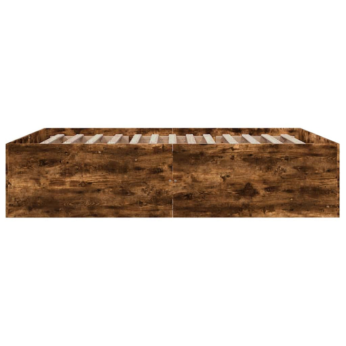Cadru de pat, stejar fumuriu, 150x200 cm, lemn prelucrat WALTI