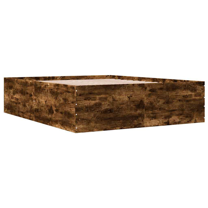 Cadru de pat, stejar fumuriu, 150x200 cm, lemn prelucrat WALTI