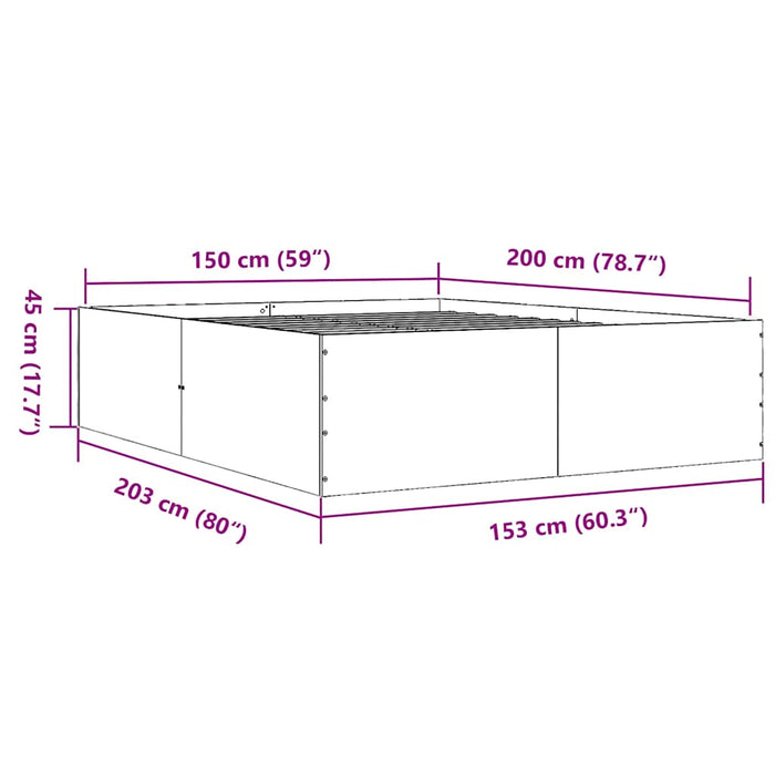 Cadru de pat, gri sonoma, 150x200 cm, lemn prelucrat - WALTI WALTI