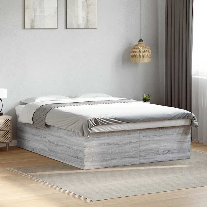 Cadru de pat, gri sonoma, 150x200 cm, lemn prelucrat - WALTI WALTI