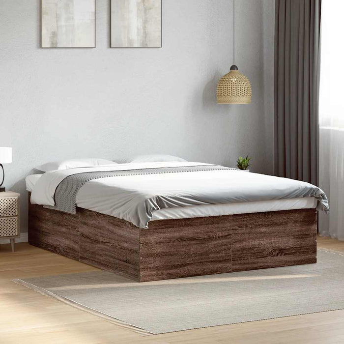 Cadru de pat, stejar maro, 150x200 cm, lemn prelucrat WALTI