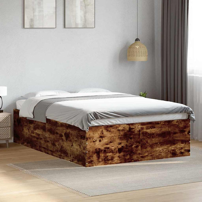 Cadru de pat, stejar fumuriu, 120x200 cm, lemn prelucrat - WALTI WALTI