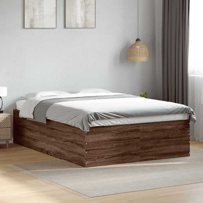 Cadru de pat, stejar maro, 120x200 cm, lemn prelucrat WALTI
