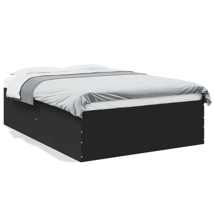 Cadru de pat, negru, 140x190 cm, lemn prelucrat WALTI