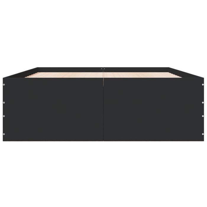 Cadru de pat, negru, 140x190 cm, lemn prelucrat WALTI