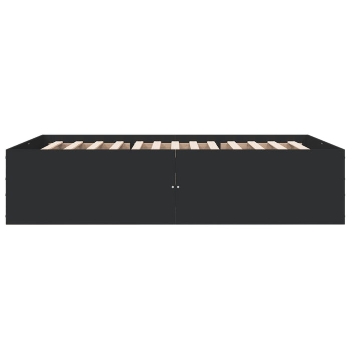 Cadru de pat, negru, 140x190 cm, lemn prelucrat WALTI