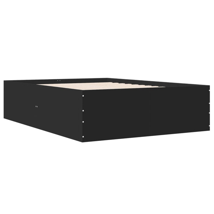 Cadru de pat, negru, 140x190 cm, lemn prelucrat WALTI