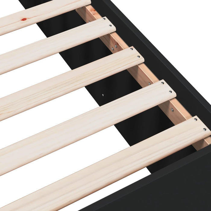 Cadru de pat, negru, 140x190 cm, lemn prelucrat WALTI