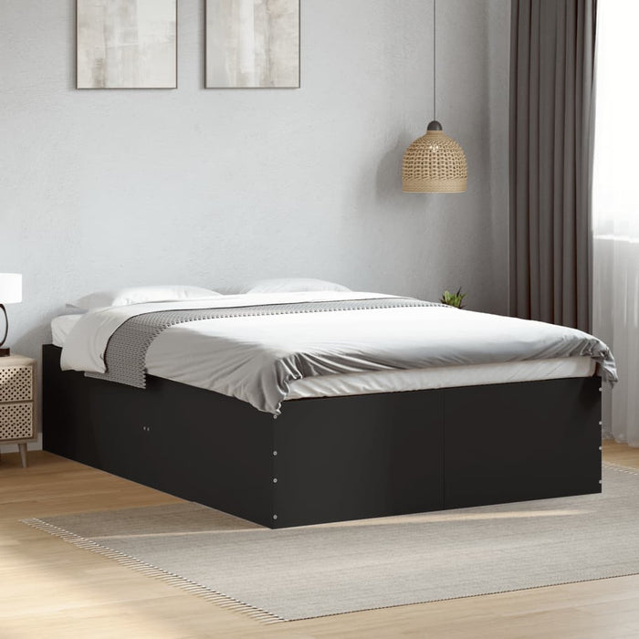 Cadru de pat, negru, 140x190 cm, lemn prelucrat WALTI