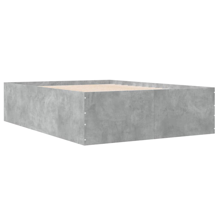 Cadru de pat, gri beton, 135x190 cm, lemn prelucrat - WALTI WALTI