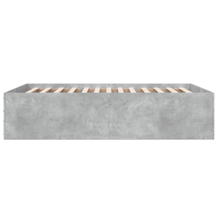 Cadru de pat, gri beton, 135x190 cm, lemn prelucrat - WALTI WALTI