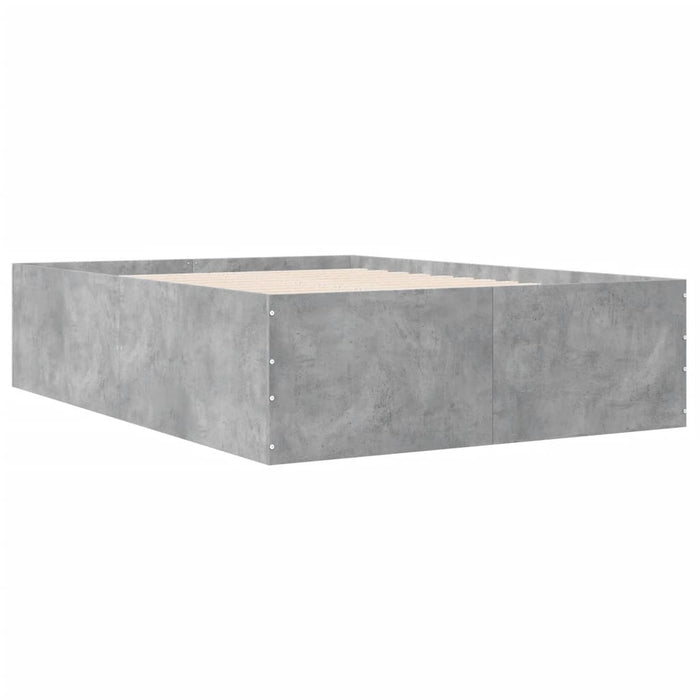 Cadru de pat, gri beton, 135x190 cm, lemn prelucrat - WALTI WALTI