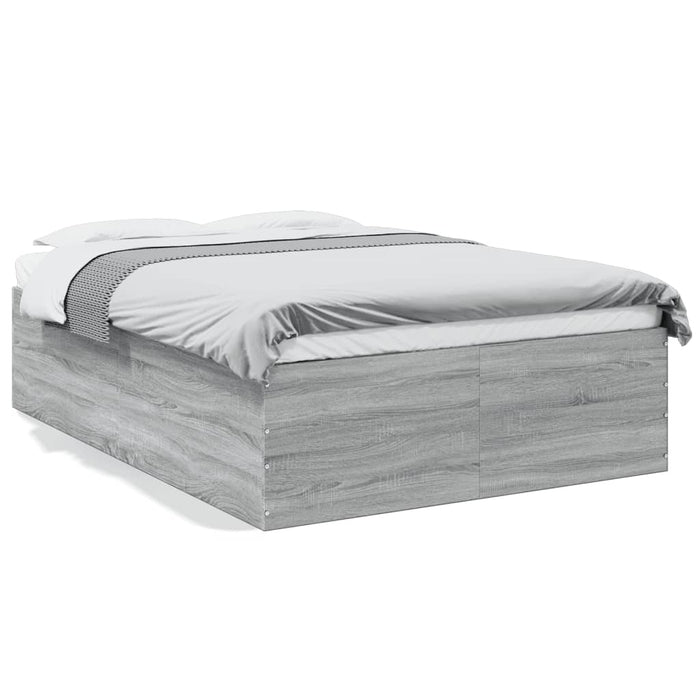 Cadru de pat, gri sonoma, 135x190 cm, lemn prelucrat - WALTI WALTI