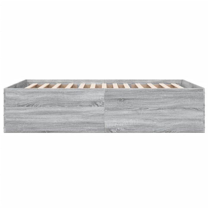Cadru de pat, gri sonoma, 135x190 cm, lemn prelucrat - WALTI WALTI