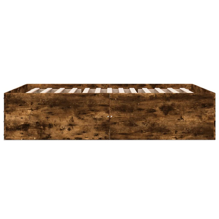 Cadru de pat, stejar afumat, 120x190 cm, lemn prelucrat - WALTI WALTI