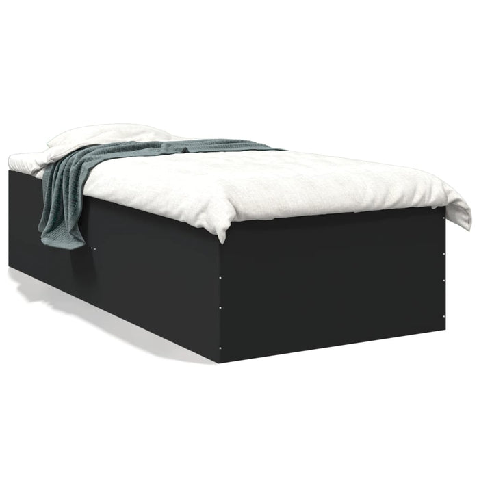 Cadru de pat, negru, 100x200 cm, lemn prelucrat WALTI