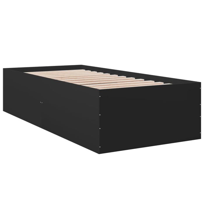 Cadru de pat, negru, 100x200 cm, lemn prelucrat WALTI