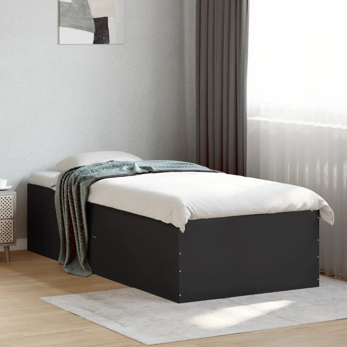 Cadru de pat, negru, 100x200 cm, lemn prelucrat WALTI