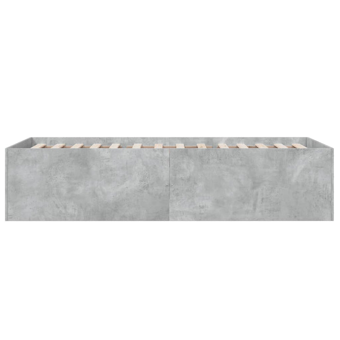 Cadru de pat, gri beton, 100x200 cm, lemn prelucrat - WALTI WALTI