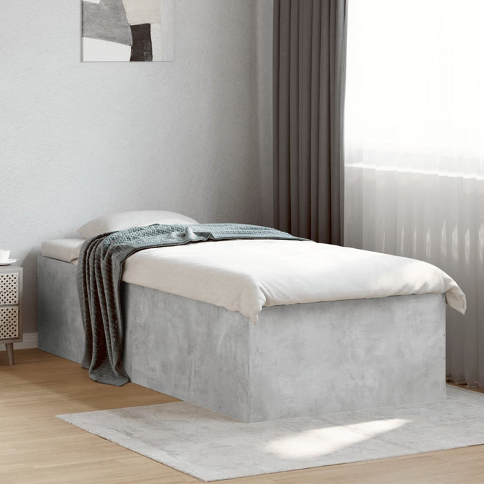 Cadru de pat, gri beton, 100x200 cm, lemn prelucrat - WALTI WALTI