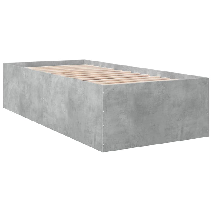 Cadru de pat, gri beton, 90x190 cm, lemn prelucrat WALTI
