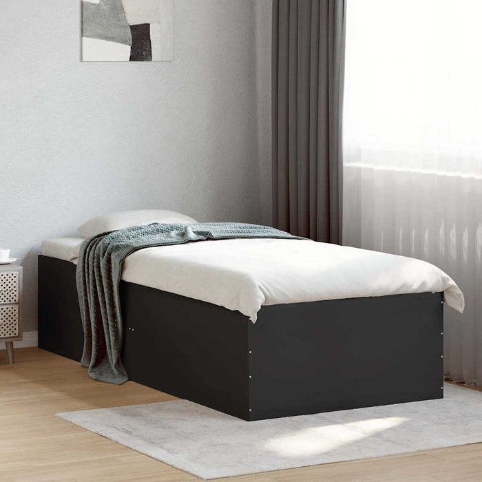 Cadru de pat, negru, 75x190 cm, lemn prelucrat - WALTI WALTI