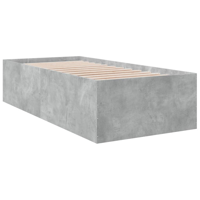 Cadru de pat, gri beton, 75x190 cm, lemn prelucrat - WALTI WALTI