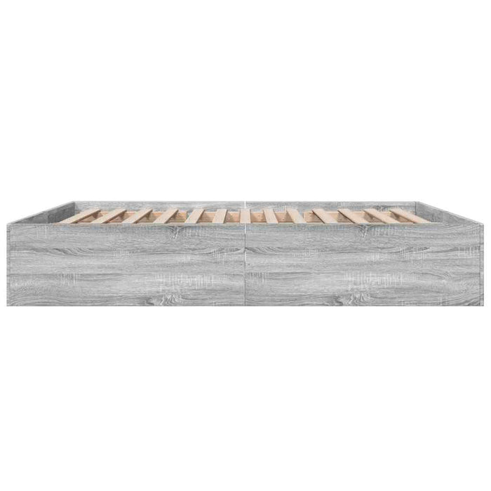Cadru de pat, gri sonoma, 200x200 cm, lemn prelucrat - WALTI WALTI