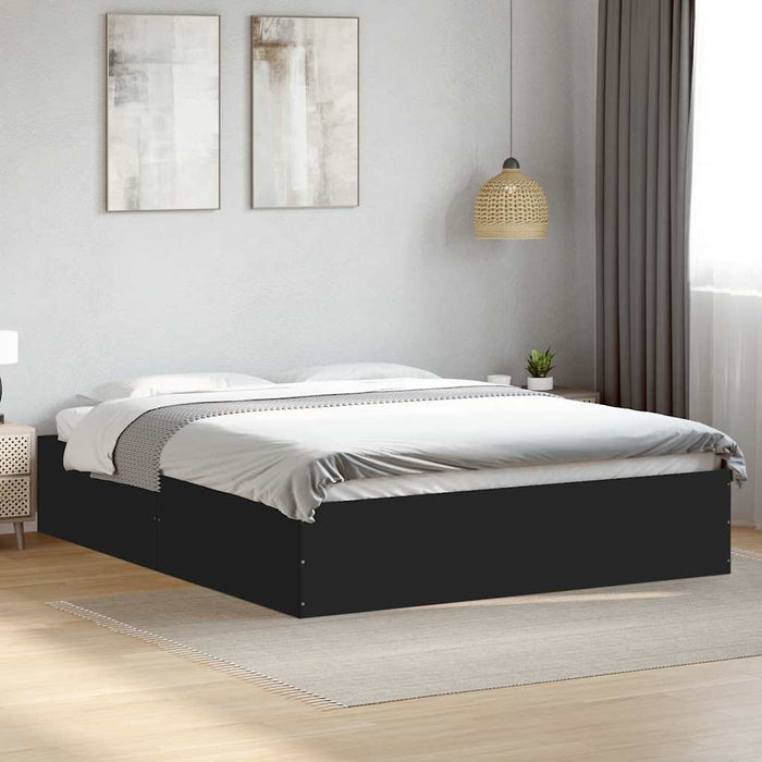 Cadru de pat, negru, 150x200 cm, lemn prelucrat - WALTI WALTI