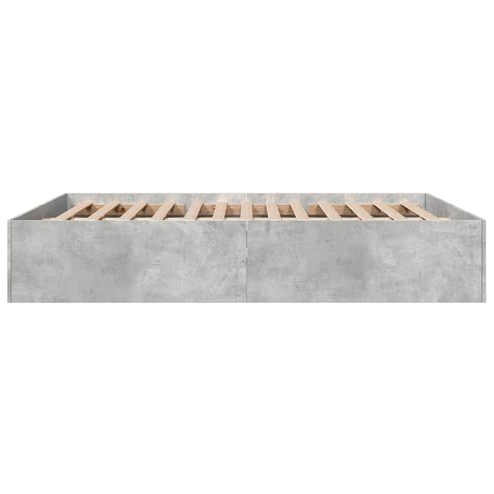 Cadru de pat, gri beton, 150x200 cm, lemn prelucrat - WALTI WALTI