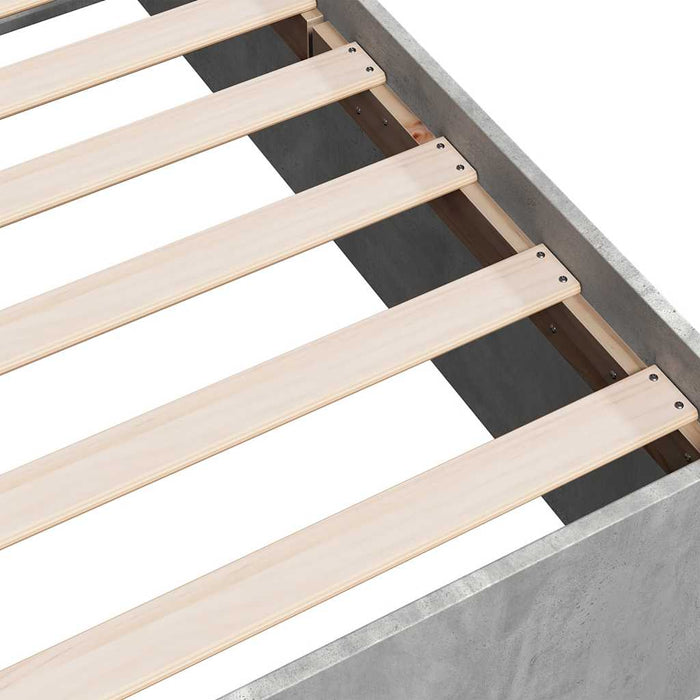 Cadru de pat, gri beton, 150x200 cm, lemn prelucrat - WALTI WALTI
