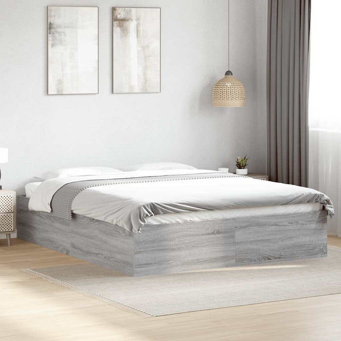 Cadru de pat, gri sonoma, 150x200 cm, lemn prelucrat - WALTI WALTI