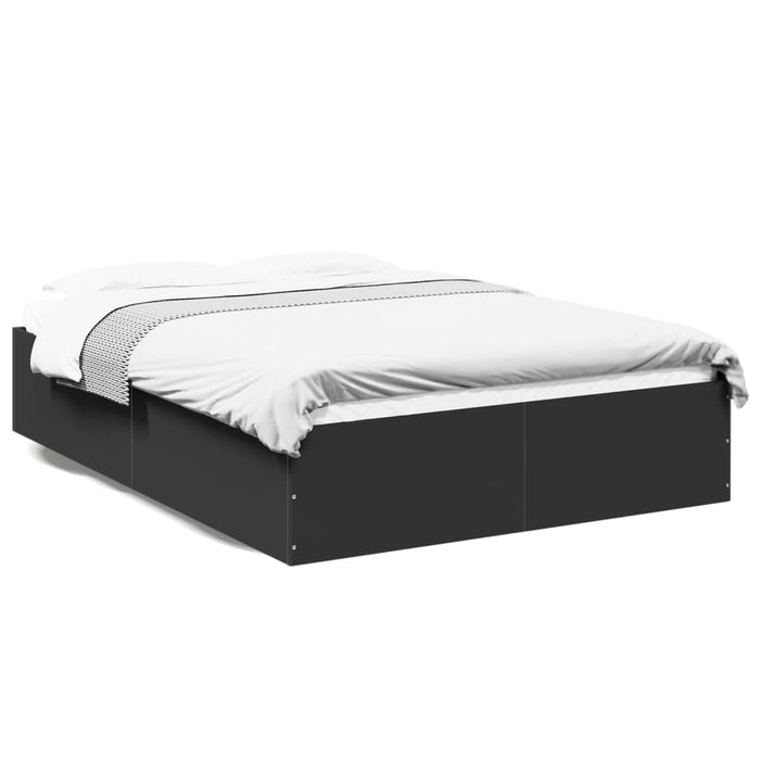 Cadru de pat, negru ,135x190 cm, lemn prelucrat WALTI