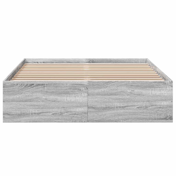 Cadru de pat, gri sonoma, 135x190 cm, lemn prelucrat - WALTI WALTI