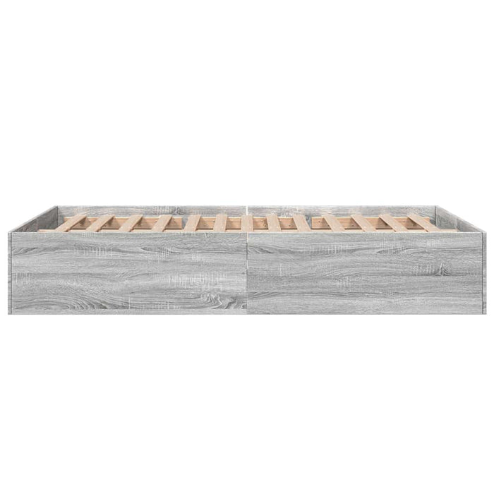 Cadru de pat, gri sonoma, 135x190 cm, lemn prelucrat - WALTI WALTI