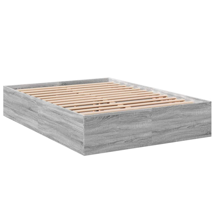 Cadru de pat, gri sonoma, 135x190 cm, lemn prelucrat - WALTI WALTI