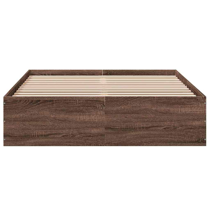 Cadru de pat, stejar maro, 135x190 cm, lemn prelucrat WALTI