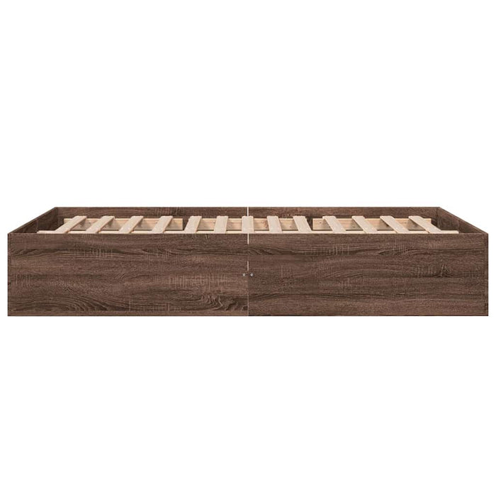 Cadru de pat, stejar maro, 135x190 cm, lemn prelucrat WALTI
