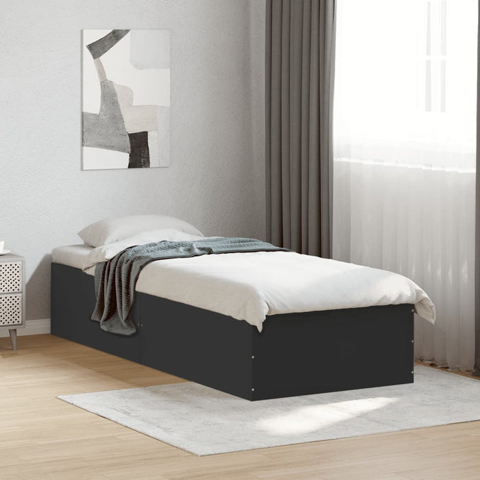 Cadru de pat, negru, 100x200 cm, lemn prelucrat - WALTI WALTI