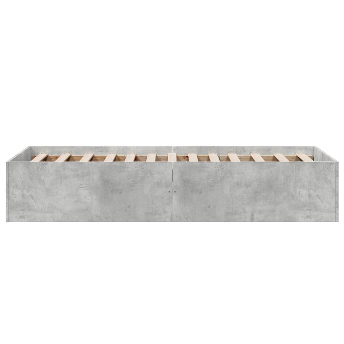 Cadru de pat, gri beton, 100x200 cm, lemn prelucrat - WALTI WALTI