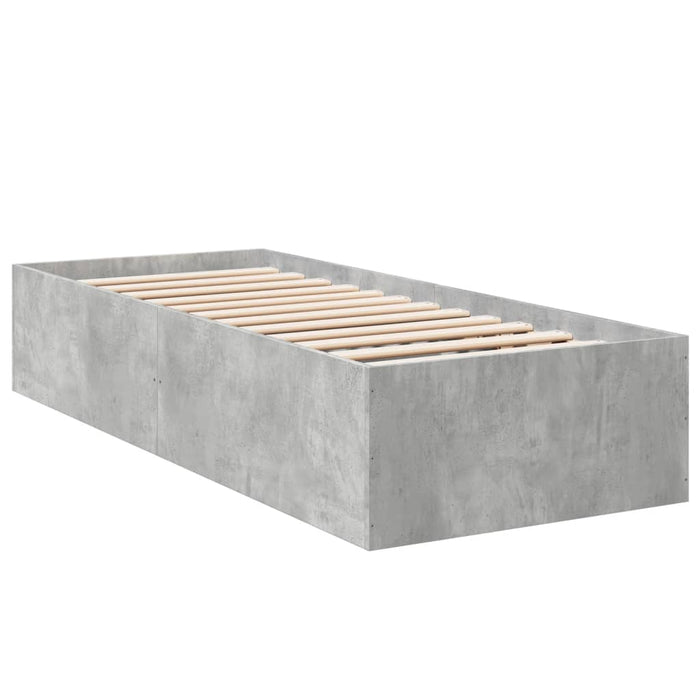 Cadru de pat, gri beton, 100x200 cm, lemn prelucrat - WALTI WALTI
